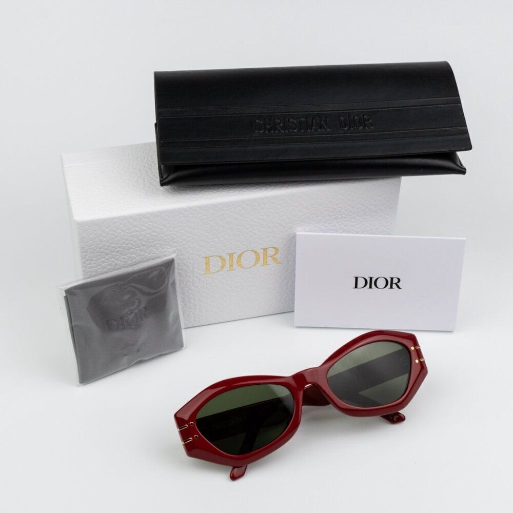 SALE! NEW Dior DIORSIGNATURE B1U 35C0 Shiny Red Green Women Sunglasses - Picture 12 of 12